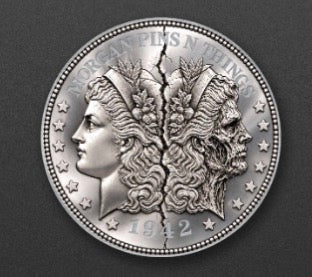 Morgan Pins n Things – 2 Face Morgan Coin | 1942 Enamel Pin