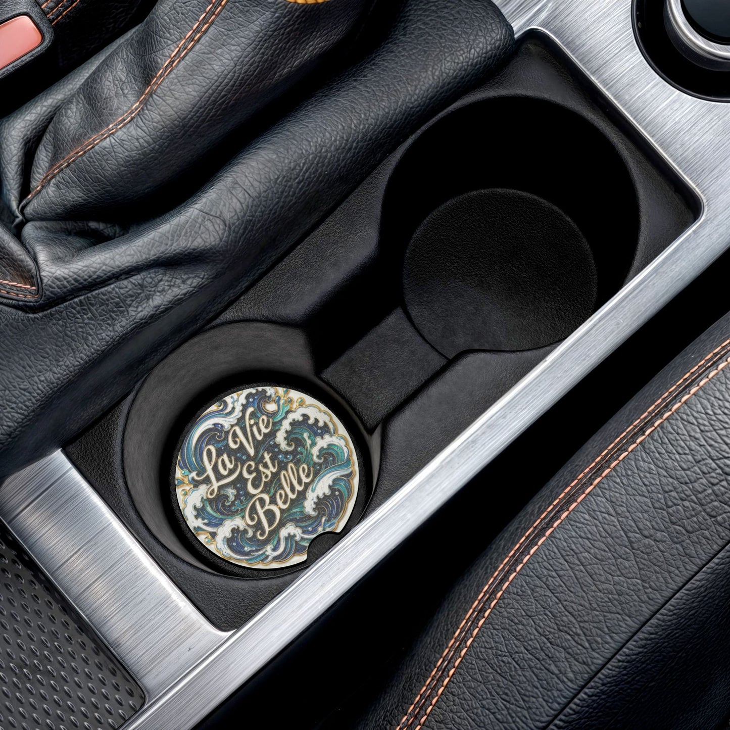 La Vie Est Belle Soapstone Car Coaster