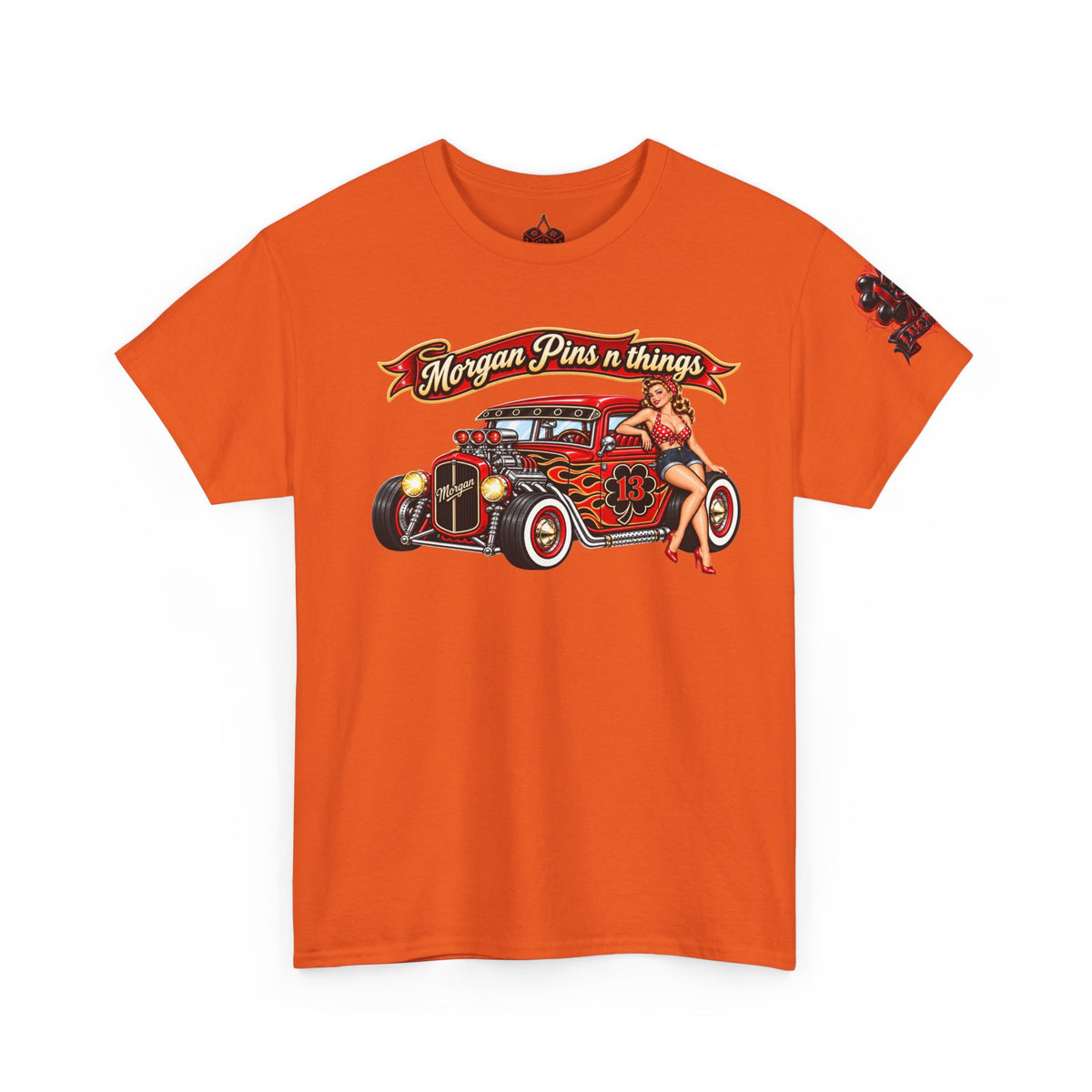 Morgan Pins n Things Lucky 13-Retro Car Graphic T-Shirt