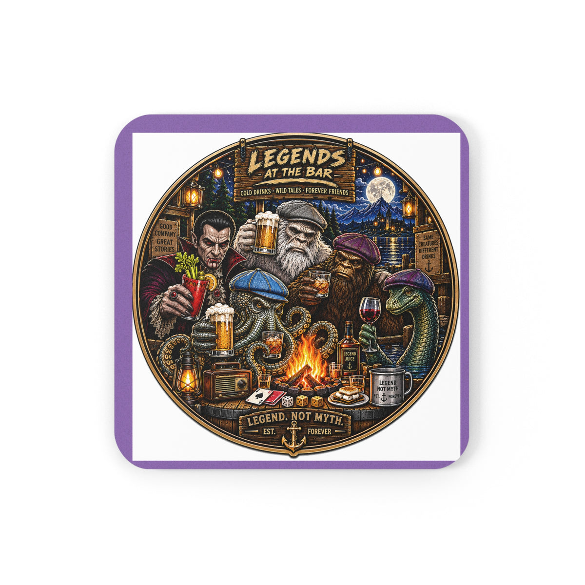 Legend-Cork Back Coaster close