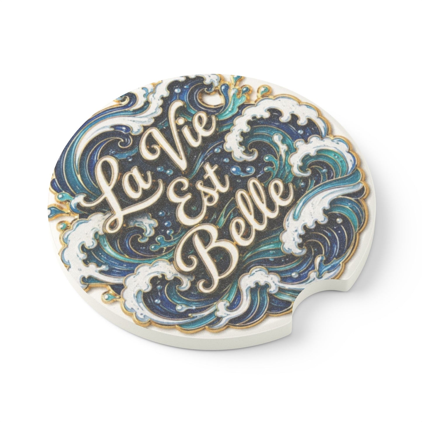La Vie Est Belle Soapstone Car Coaster
