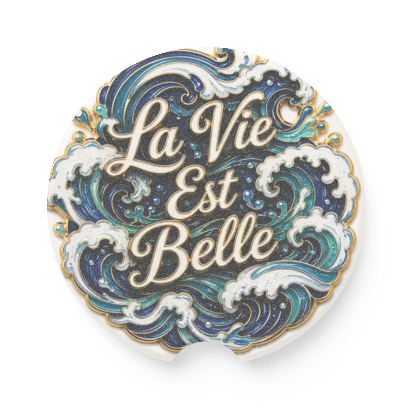 La Vie Est Belle Soapstone Car Coaster