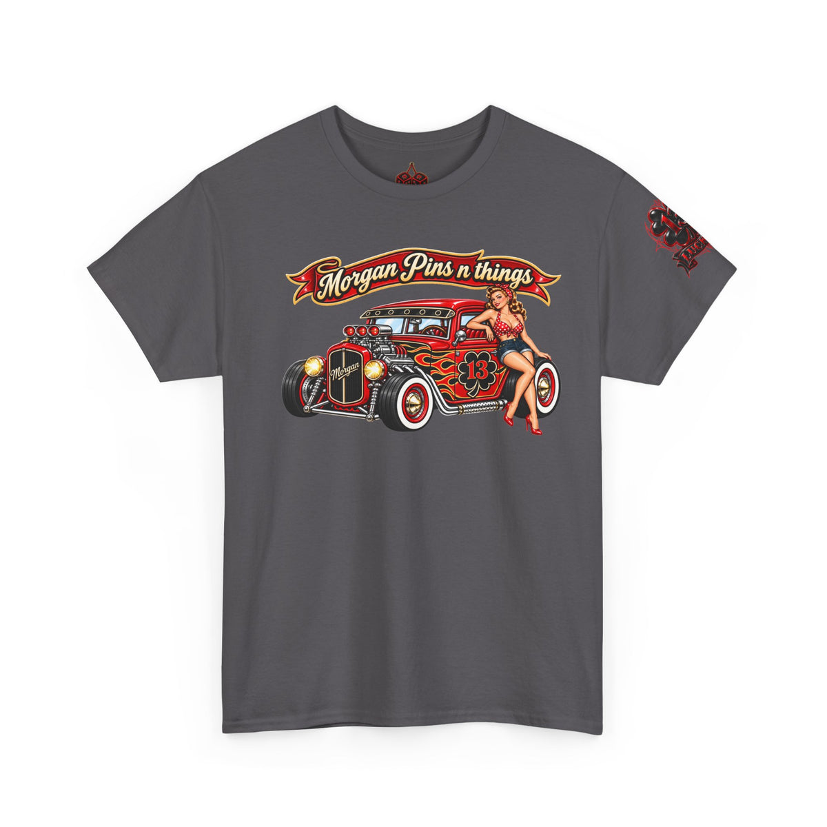 Morgan Pins n Things Lucky 13-Retro Car Graphic T-Shirt