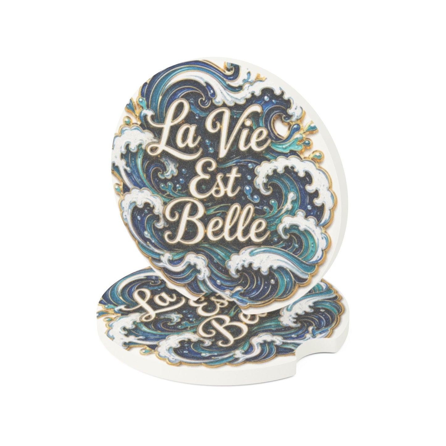 La Vie Est Belle Soapstone Car Coaster