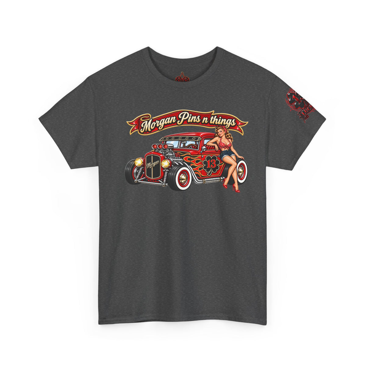 Morgan Pins n Things Lucky 13-Retro Car Graphic T-Shirt