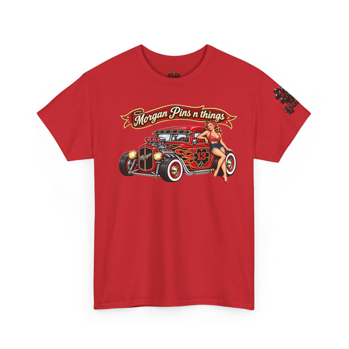Morgan Pins n Things Lucky 13-Retro Car Graphic T-Shirt