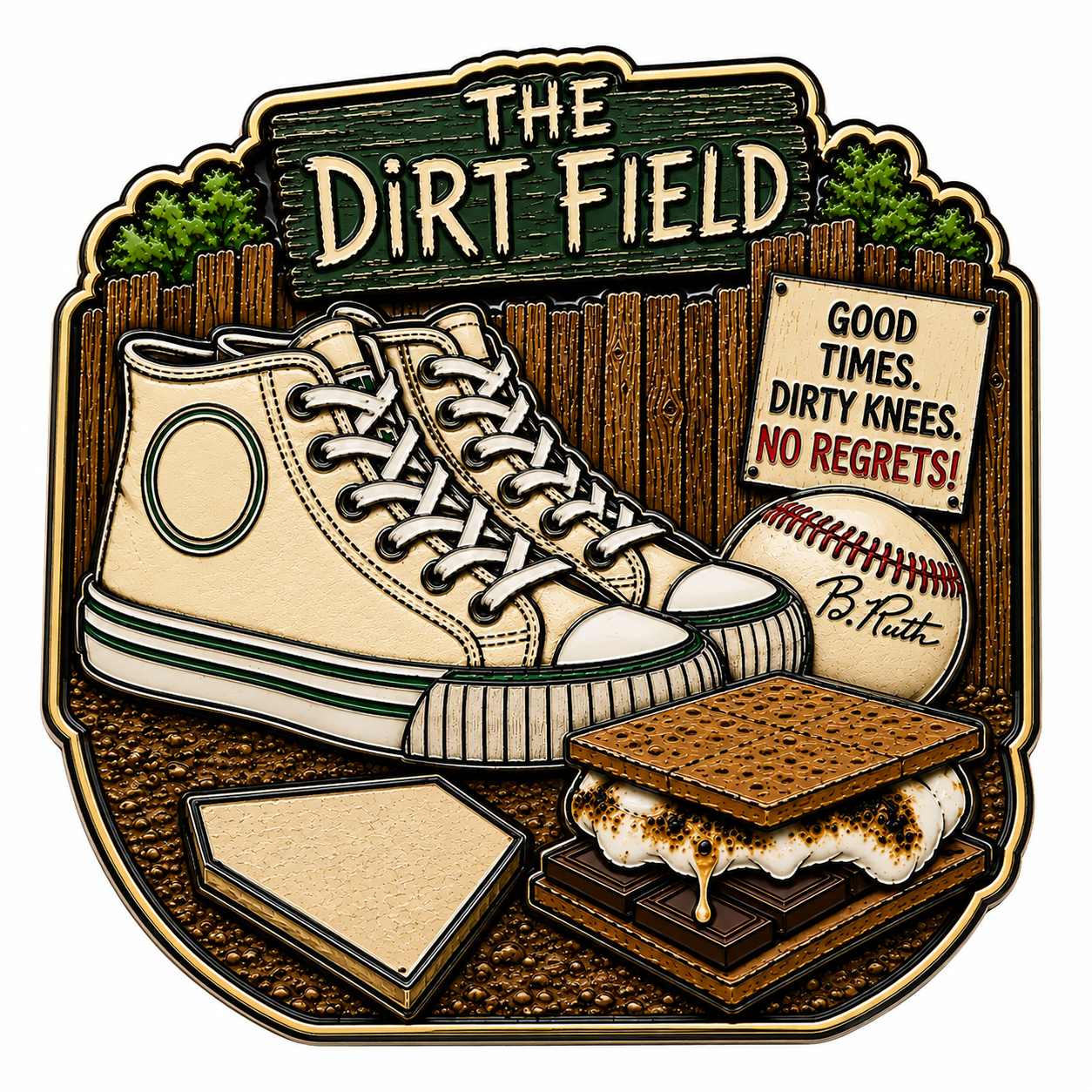 The Dirt Field — Limited Edition 1-Inch UV Pin