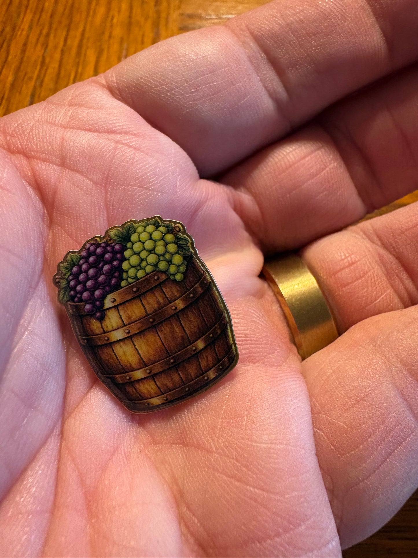 Wine Barrel Pin 1 inch UV pin