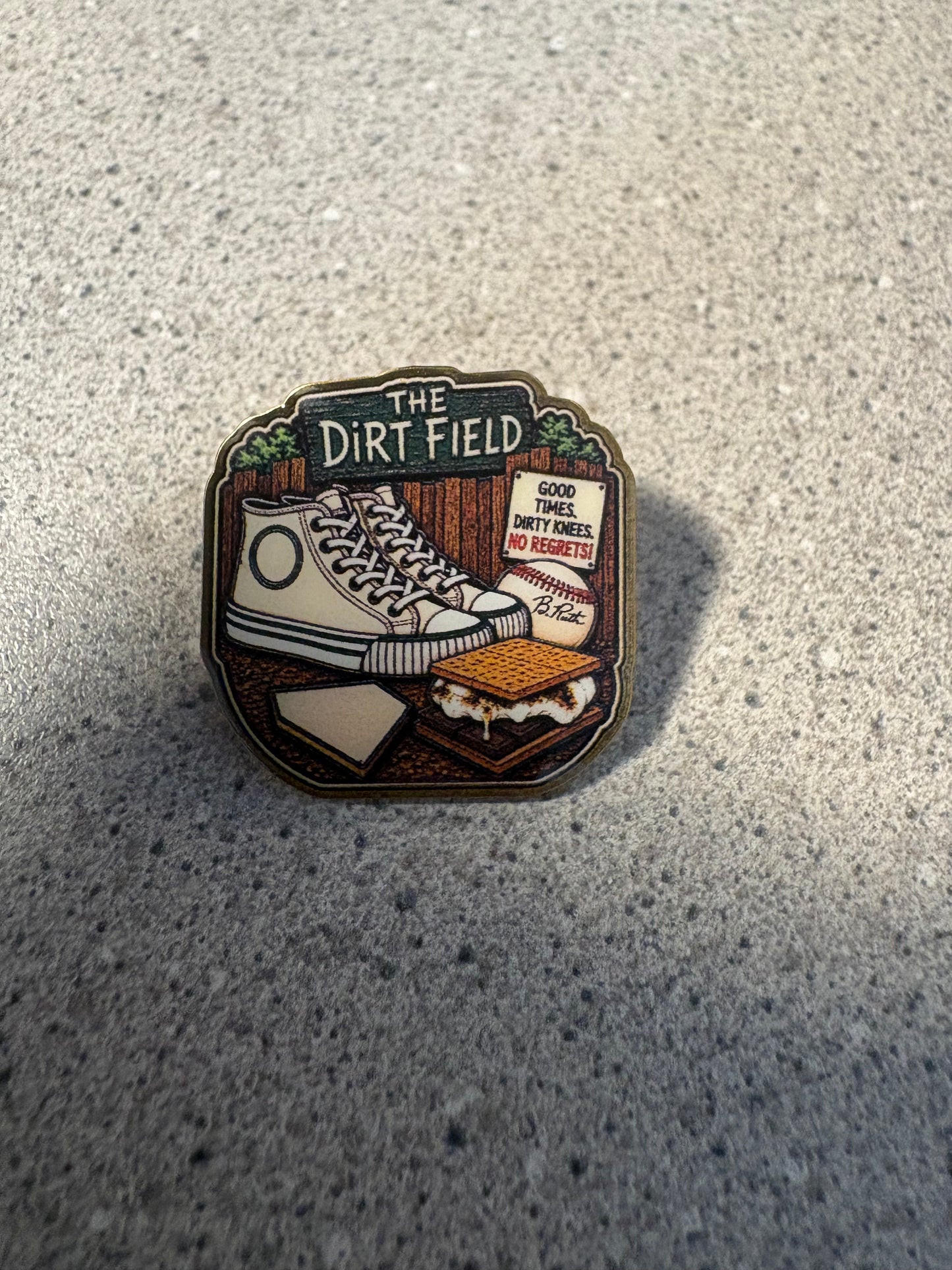 The Dirt Field — Limited Edition 1-Inch UV Pin